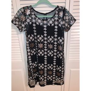 Black and Silver Sequin Dress